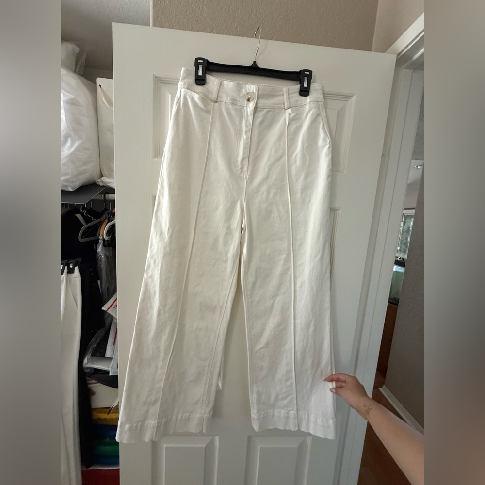 Glassons Cream Pintuck High Waisted Pants